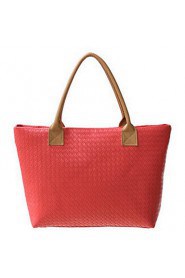 Women PU Shopper Tote White / Blue / Yellow / Orange / Red / Black