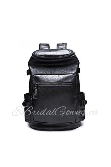 Men Sports / Casual / Outdoor / Shopping PU Backpack Black