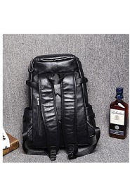 Men Sports / Casual / Outdoor / Shopping PU Backpack Black