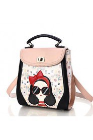 Women PU Baguette Shoulder Bag / Backpack / School Bag Multi color