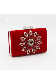 Women Satin Baguette Clutch / Evening Bag Red / Black