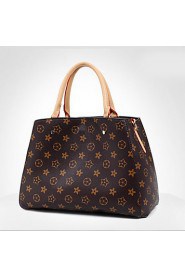 Women PU Doctor Shoulder Bag / Tote / Satchel Brown / Multi color