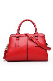 Women PU Barrel Shoulder Bag / Tote / Satchel Blue / Red / Black / Burgundy