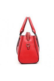 Women PU Barrel Shoulder Bag / Tote / Satchel Blue / Red / Black / Burgundy