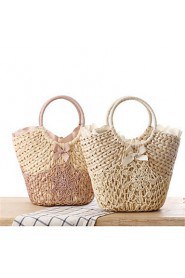 Women Casual Straw Tote White