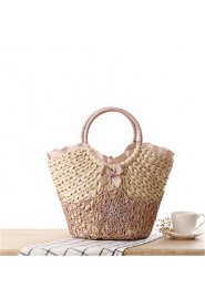 Women Casual Straw Tote White