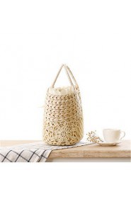 Women Casual Straw Tote White