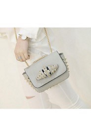 Women PU Sling Bag Shoulder Bag White / Pink / Gray / Black