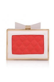 Women's The Bow Color Matching Grid Party/Evening Bag