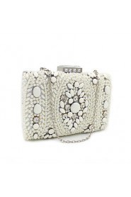 Women's Handmade Pearl Inlaid Diamonds Party/Evening Bag