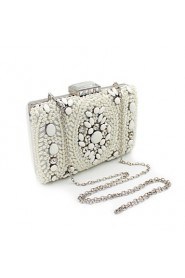 Women's Handmade Pearl Inlaid Diamonds Party/Evening Bag