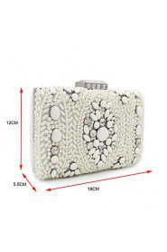 Women's Handmade Pearl Inlaid Diamonds Party/Evening Bag