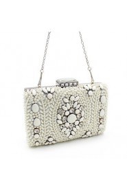 Women's Handmade Pearl Inlaid Diamonds Party/Evening Bag