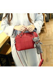 Women Casual PU Shoulder Bag Red / Gray / Black