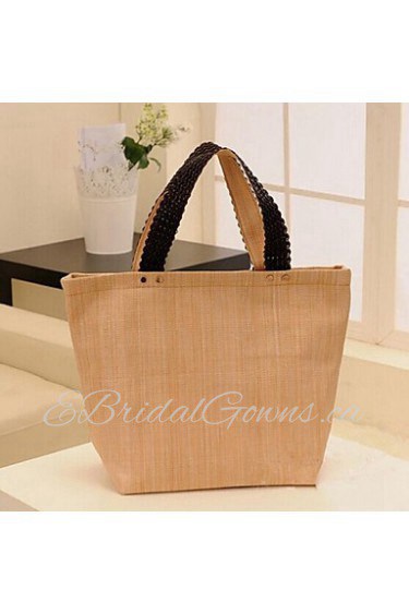 Women PU Shopper Tote Beige / Yellow