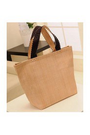 Women PU Shopper Tote Beige / Yellow