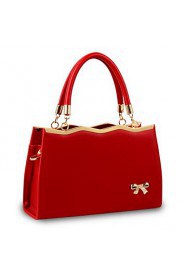 Women PU Baguette Shoulder Bag / Tote Red / Black