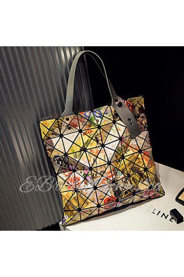 Women PVC Shopper Tote Gold