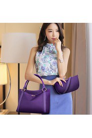 Women Nylon Barrel Shoulder Bag / Tote Purple / Blue