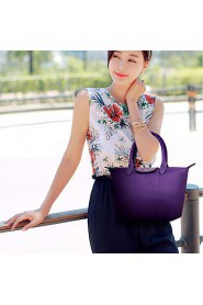 Women Nylon Barrel Shoulder Bag / Tote Purple / Blue