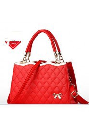 Women PU Shopper Tote Blue / Red / Black