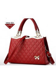 Women PU Shopper Tote Blue / Red / Black