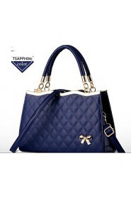 Women PU Shopper Tote Blue / Red / Black