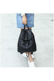 Women Casual PU Zipper Backpack