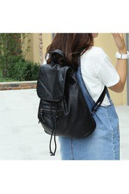 Women Casual PU Zipper Backpack