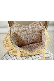 Women Straw Hobo Tote Beige