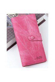 Women Professioanl Use PU Wallet Pink / Blue / Yellow / Brown / Gray / Black / Burgundy / Fuchsia