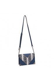 Women PU Baguette Shoulder Bag / Cross Body Bag Blue / Black