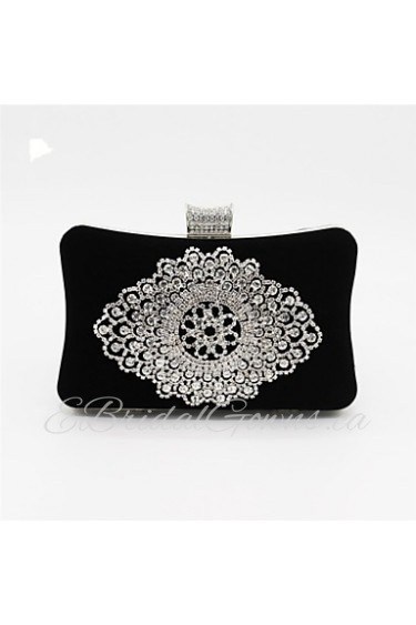 Women Satin Baguette Clutch / Evening Bag Red / Black