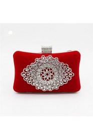 Women Satin Baguette Clutch / Evening Bag Red / Black