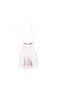 Women PU Bucket Shoulder Bag / Tote White / Pink / Blue / Gray / Black