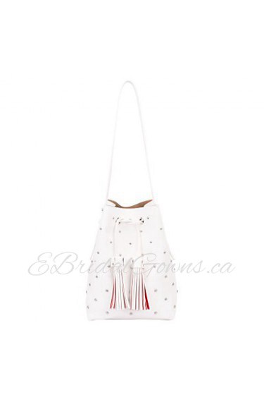 Women PU Bucket Shoulder Bag / Tote White / Pink / Blue / Gray / Black