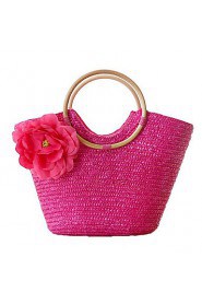 Ms. Trend Handbags Outdoor Handbag Shoulder Bag Woven Straw Bag Leisure Travel Straw Beach Bag