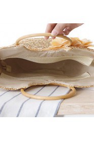 Ms. Trend Handbags Outdoor Handbag Shoulder Bag Woven Straw Bag Leisure Travel Straw Beach Bag