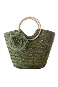 Ms. Trend Handbags Outdoor Handbag Shoulder Bag Woven Straw Bag Leisure Travel Straw Beach Bag