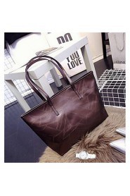 Women PU Shopper Tote Multi color