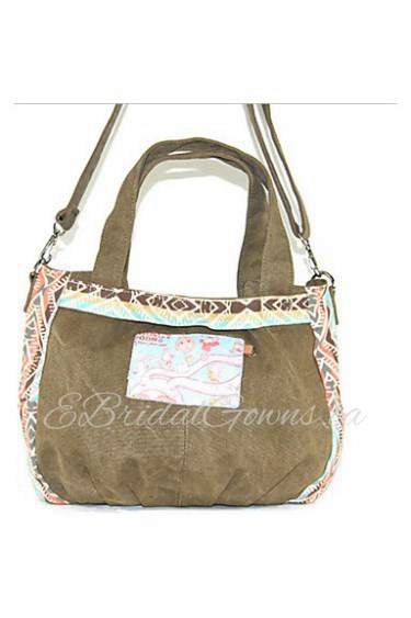 Women Canvas Baguette Tote Brown