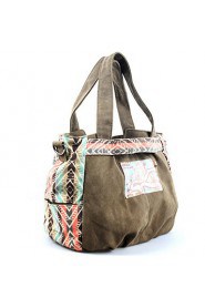 Women Canvas Baguette Tote Brown