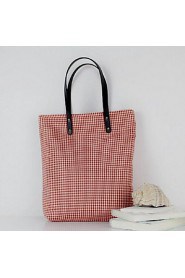 Women Canvas Barrel Tote Burgundy