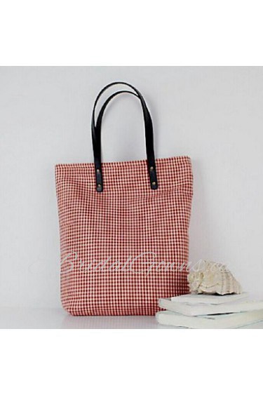 Women Canvas Barrel Tote Burgundy