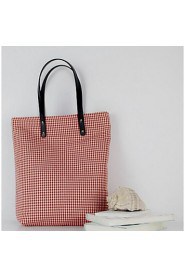 Women Canvas Barrel Tote Burgundy