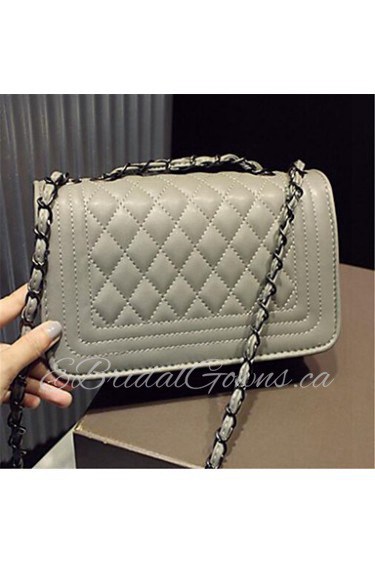 Women Casual PU Shoulder Bag Gray / Black