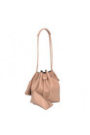 Women PU Bucket Shoulder Bag / Tote Pink / Blue / Black / Camel