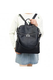 Women PU Shoulder Bag Tote Backpack Laptop Bag OL Fashion Handbag Black