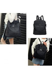 Women PU Shoulder Bag Tote Backpack Laptop Bag OL Fashion Handbag Black