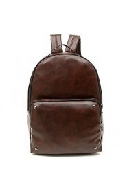 Unisex PU Bucket Backpack Brown / Black